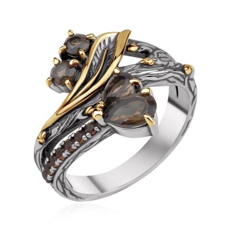 Купить оптом кольцо из серебра с ситаллами 1317С22133л-42 от Krasnoe