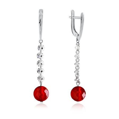 Купить оптом серьги из серебра с агатами и фианитами 2340390624-31 от Krasnoe