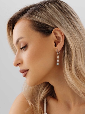 Купить оптом серьги из серебра с бериллами,  морганитами и  аквамаринами 2340875877 от Krasnoe