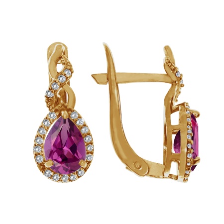 Купить оптом серьги из серебра с родолитом 3442014283л от Krasnoe