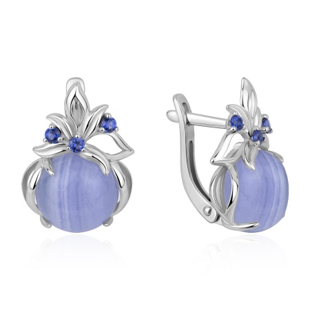 Купить оптом серьги из серебра с агатами и ситаллами 2340396326-84 от Krasnoe