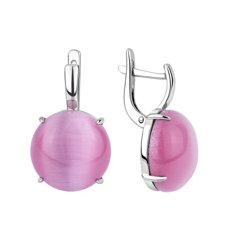 Купить оптом серьги из серебра с кошачий глазами 2340265941-30 от Krasnoe