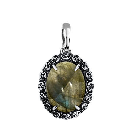 Купить оптом подвеска из серебра с лабрадоритом 3310Л05173 от Krasnoe
