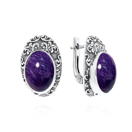 Купить оптом серьги из серебра с чароитами 2310461371 от Krasnoe