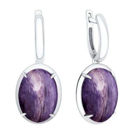 Купить оптом серьги из серебра с чароитами 2340465743 от Krasnoe