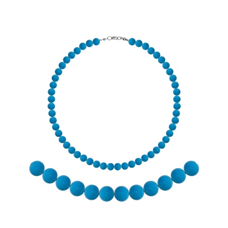 Купить оптом бусы из серебра с бирюзой 8340316096-40 от Krasnoe