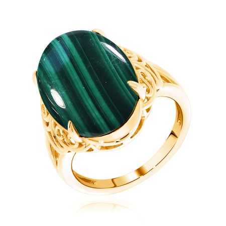 Купить оптом кольцо из серебра с малахитом 1320380968 от Krasnoe