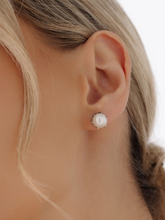 Купить оптом пусеты из серебра с жемчугом 2310246328-10 от Krasnoe