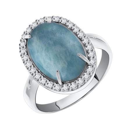 Купить оптом кольцо из серебра с амазонитом и фианитами 1340370253л от Krasnoe