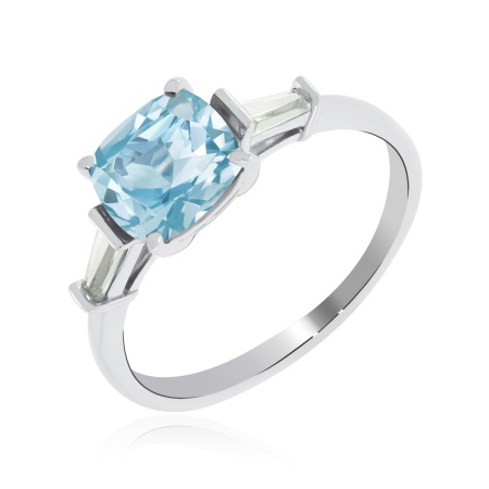 Купить оптом кольцо из серебра с топазом и фианитами 1340071939 от Krasnoe