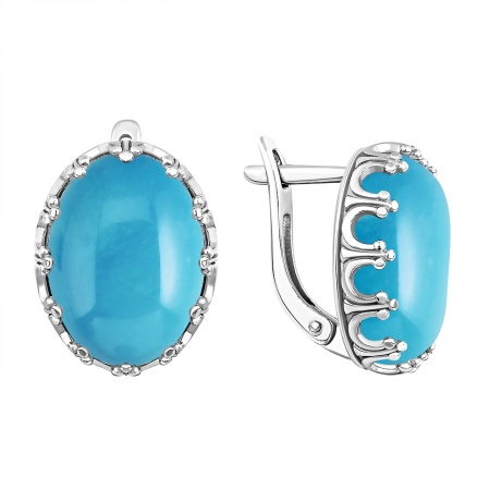 Купить оптом серьги из серебра с бирюзой 2340315096 от Krasnoe