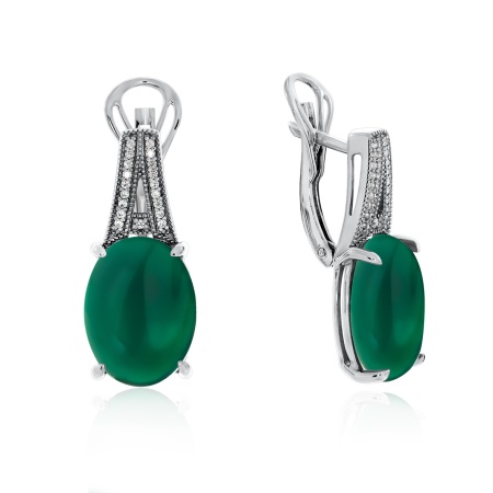 Купить оптом серьги из серебра с агатами и фианитами 2340393537л-60 от Krasnoe