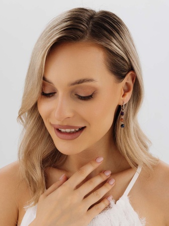 Купить оптом серьги из серебра с агатами 2340395877-1 от Krasnoe