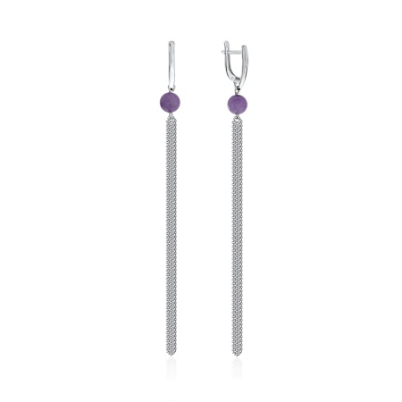 Купить оптом серьги из серебра с аметистами 2340062319 от Krasnoe