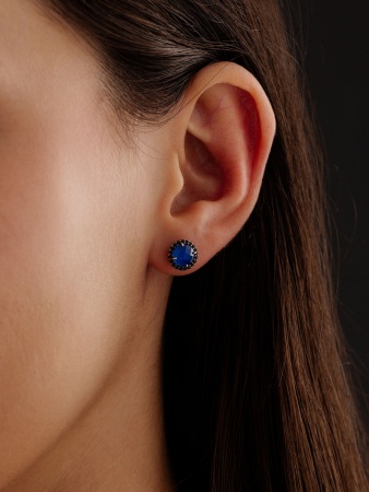 Купить оптом пусеты из серебра с агатами и ситаллами 2348871972л-1-105 от Krasnoe