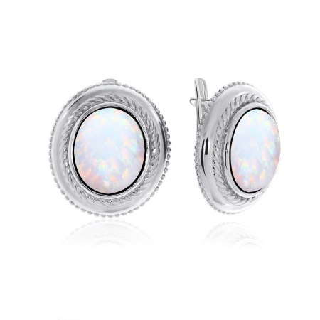 Купить оптом серьги из серебра с опалами 2340250933-10 от Krasnoe