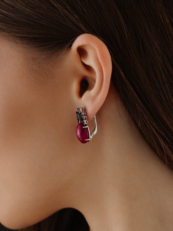 Купить оптом серьги из серебра с агатами и фианитами 2348390886-2-37 от Krasnoe