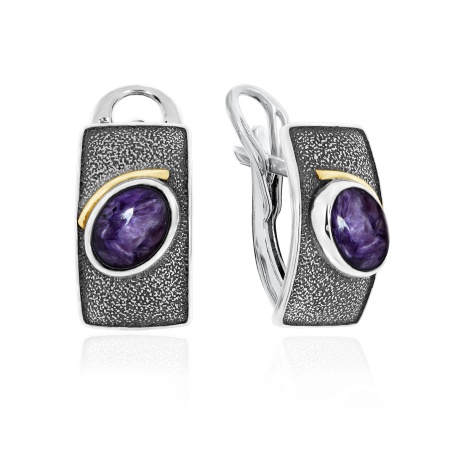 Купить оптом серьги из серебра с чароитами 2317462398 от Krasnoe