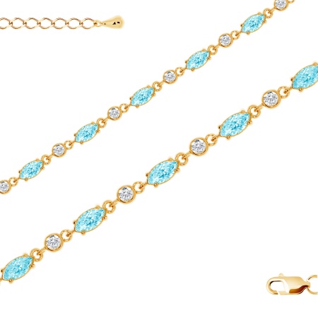 Купить оптом браслет из серебра с фианитами и топазами 4320072510л-17 от Krasnoe