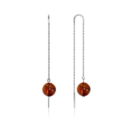 Купить оптом серьги из серебра с янтарём 2340480710-2 от Krasnoe