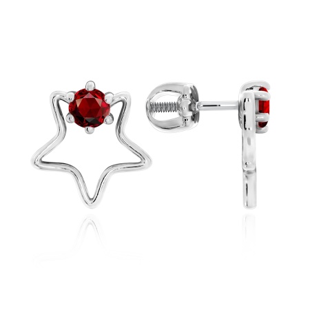 Купить оптом пусеты из серебра с гранатами П340151240 от Krasnoe