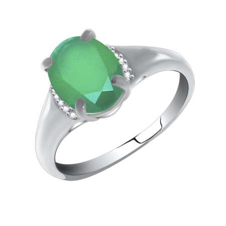 Купить оптом кольцо из серебра с агатом и фианитами 1340390027-60 от Krasnoe