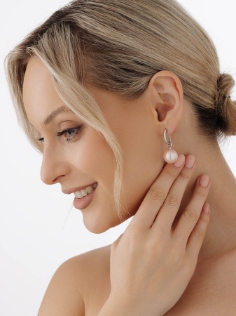 Купить оптом серьги из серебра с жемчугами 2340241416-46 от Krasnoe