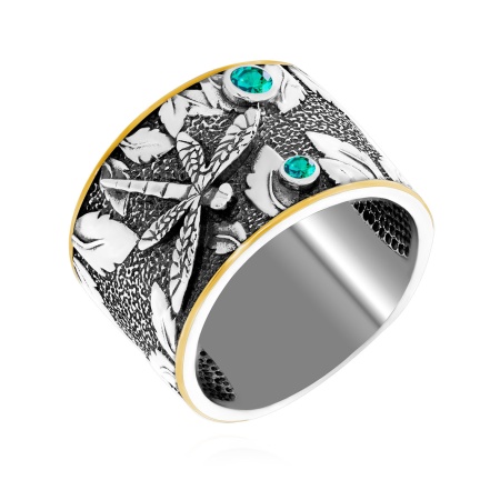 Купить оптом кольцо из серебра с ситаллами 1317881766-64 от Krasnoe