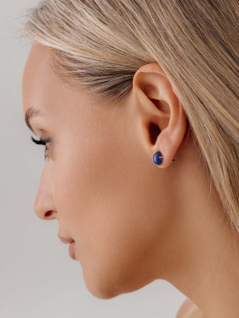 Купить оптом пусеты из серебра с лазуритами П340472680 от Krasnoe