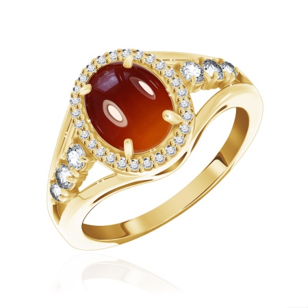 Купить оптом кольцо из серебра с агатом и фианитами 1320390182л-40 от Krasnoe