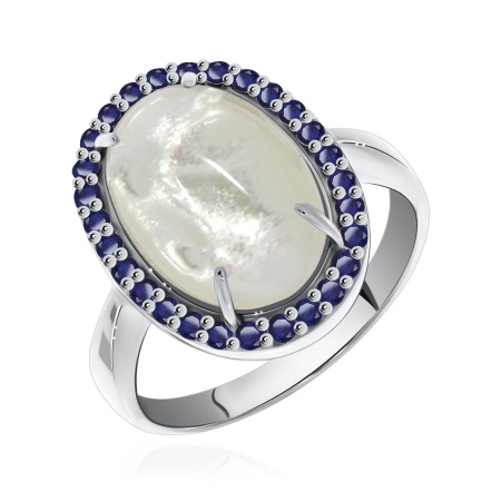 Купить оптом кольцо из серебра с перламутром и ситаллами 1348490253л-80 от Krasnoe