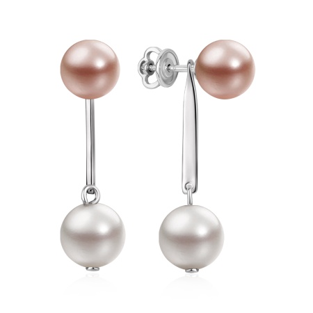 Купить оптом пусеты из серебра с жемчугами 2340244336-44 от Krasnoe