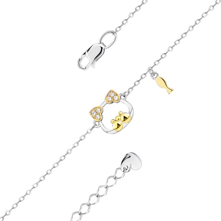 Купить оптом браслет из серебра с фианитами 4350205203л-3-15 от Krasnoe