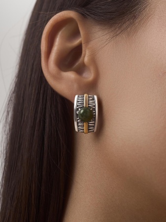 Купить оптом серьги из серебра с авантюринами 2317361754-1-60 от Krasnoe