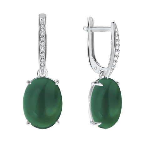 Купить оптом серьги из серебра с агатами и фианитами 2340390514л-60 от Krasnoe