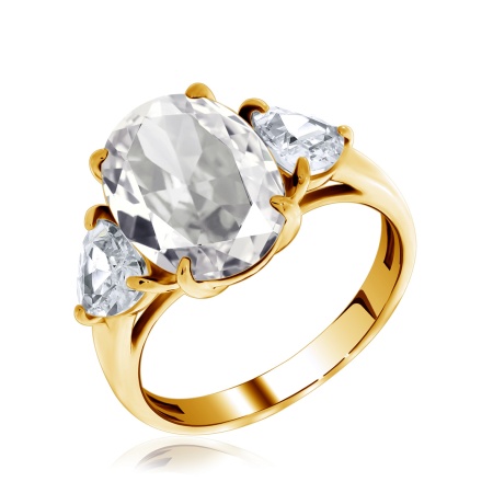 Купить оптом кольцо из серебра с горным хрусталем и фианитами 1320520285 от Krasnoe