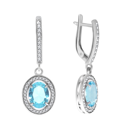 Купить оптом серьги из серебра с кварцем и фианитами 2340183626л-70 от Krasnoe