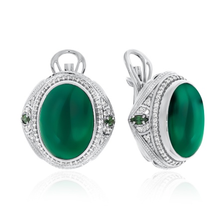 Купить оптом серьги из серебра с агатами и фианитами 2340390960л-60 от Krasnoe