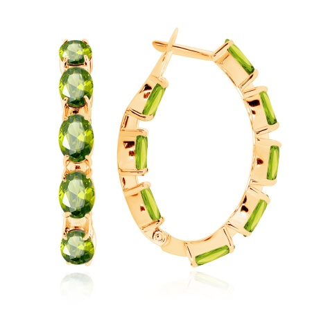 Купить оптом серьги из серебра с хризолитами 2320131183 от Krasnoe