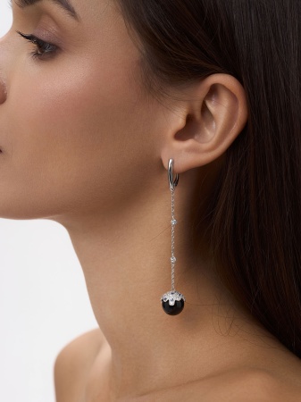 Купить оптом серьги из серебра с агатами, ситаллами и фианитами 2340390840л-20 от Krasnoe