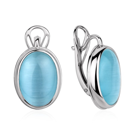 Купить оптом серьги из серебра с кошачий глазами 2340266378-70 от Krasnoe