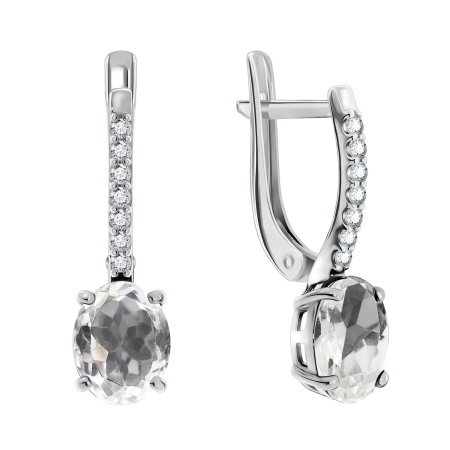 Купить оптом серьги из серебра с хрусталём и фианитами 2340520185л от Krasnoe