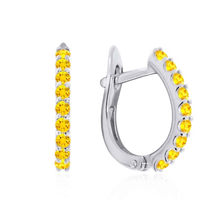 Купить оптом серьги из серебра с цитринами 2340111315-1 от Krasnoe