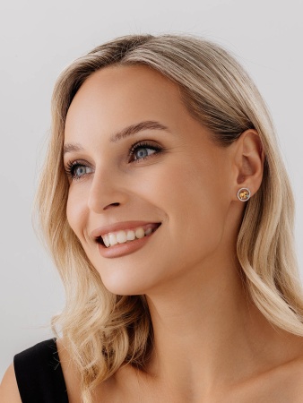 Купить оптом пусеты из серебра с агатами и фианитами 2350391940л-60 от Krasnoe