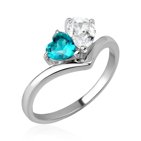 Купить оптом кольцо из серебра с фианитом и ситаллом 1340875884-78 от Krasnoe