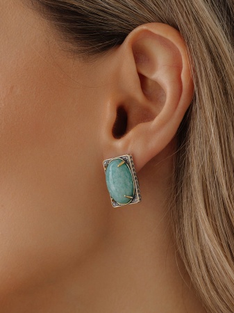 Купить оптом серьги из серебра с амазонитами 2317375797 от Krasnoe