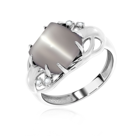 Купить оптом кольцо из серебра с кошачий глазом и фианитами 1340260984-21 от Krasnoe