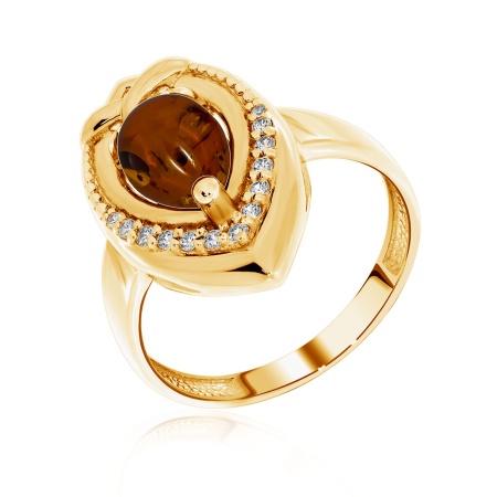 Купить оптом кольцо из серебра с янтарём и ситаллами 1320860948-50 от Krasnoe