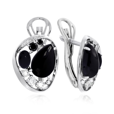 Купить оптом серьги из серебра с агатами и фианитами 2340391172-20 от Krasnoe