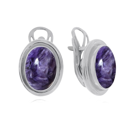 Купить оптом серьги из серебра с чароитами 2340461825 от Krasnoe